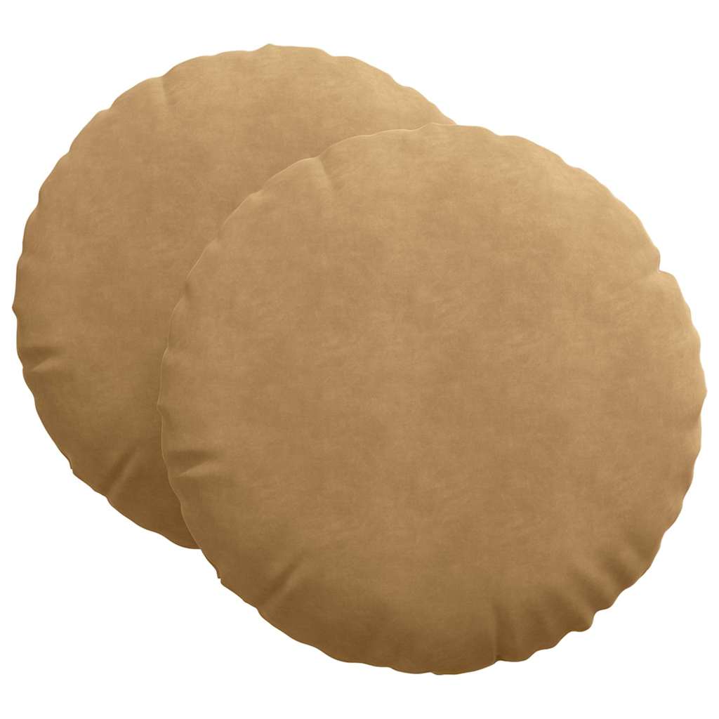 Cuscini per Seduta 2 pcs Marrone Ø 80 x 29 cm Velluto | homemem39