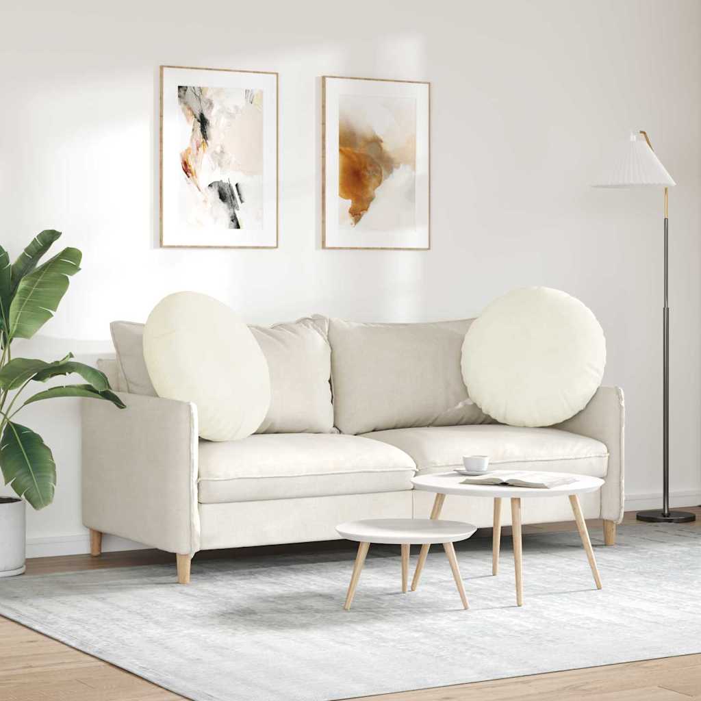 Cuscini per Seduta 2 pcs Crema Ø 80 x 29 cm Velluto | homemem39
