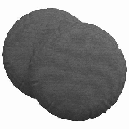 Cuscini per Seduta 2 pcs Grigio scuro Ø 80 cm Tessuto in Cords | homemem39