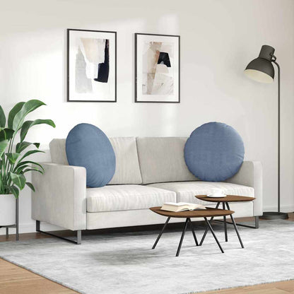 Cuscini per Seduta 2 pcs Blu Ø 80 cm Tessuto in Cords | homemem39