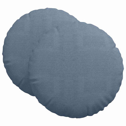 Cuscini per Seduta 2 pcs Blu Ø 80 cm Tessuto in Cords | homemem39