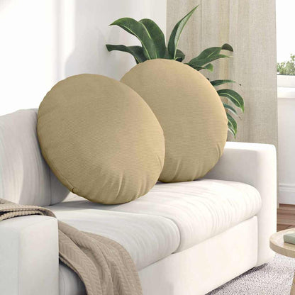 Cuscini per Seduta 2 pcs Grigio Verde Ø 80 cm Tessuto in Cords | homemem39
