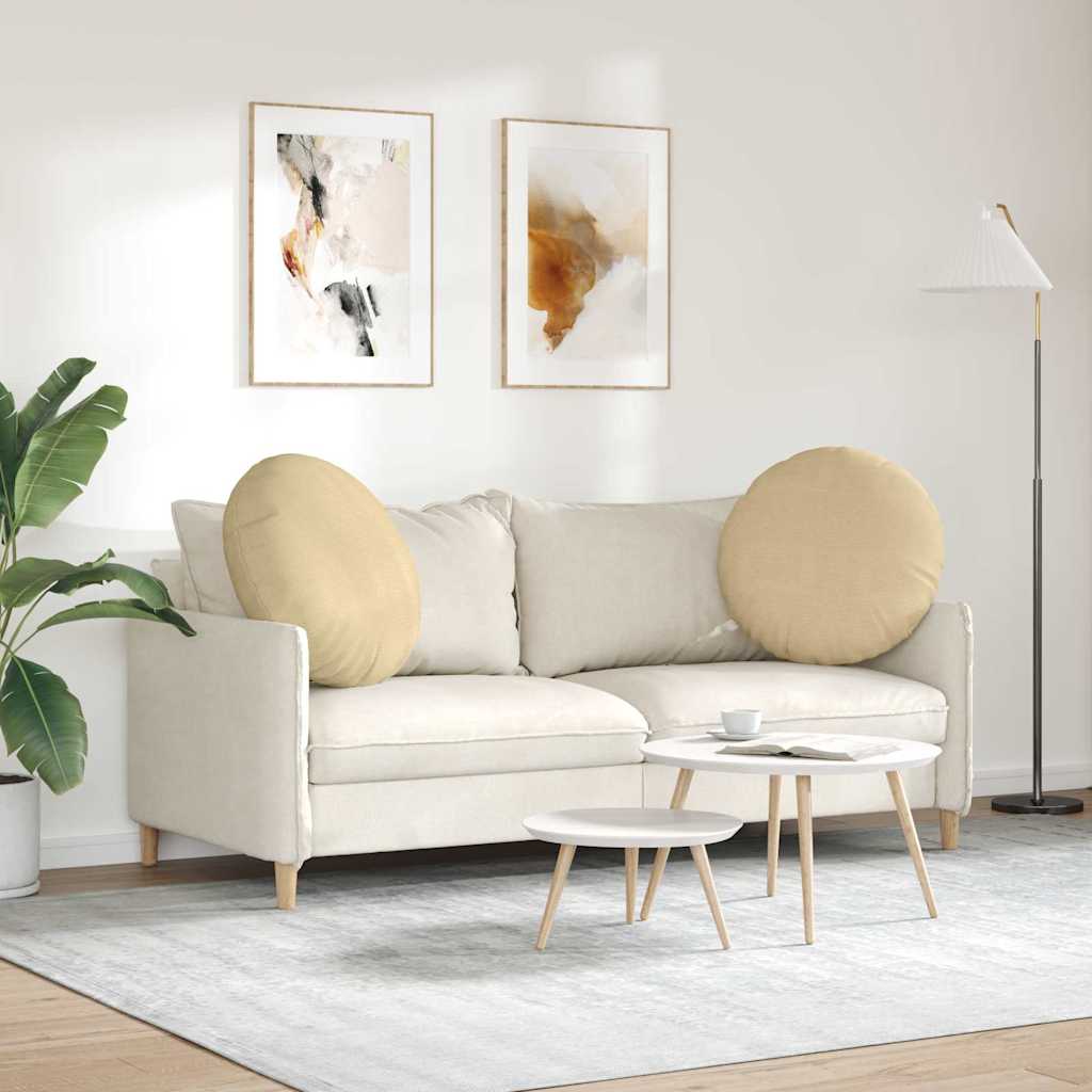 Cuscini per Seduta 2 pcs Grigio Verde Ø 80 cm Tessuto in Cords | homemem39