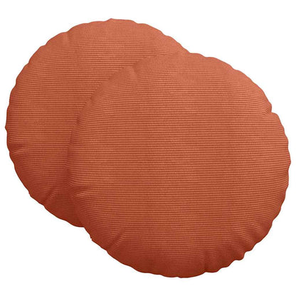 Cuscini per Seduta 2 pcs Rosso Arancio Ø 80 cm Tessuto in Cords