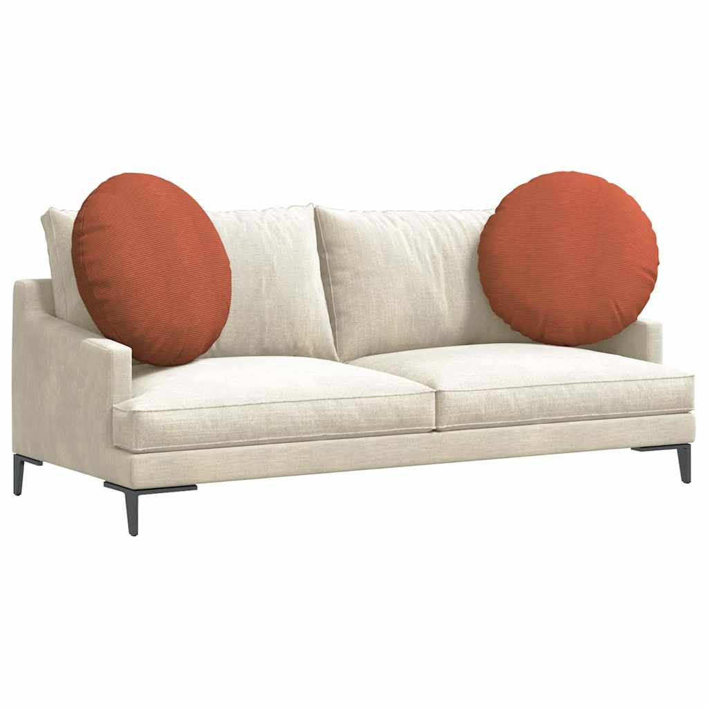 Cuscini per Seduta 2 pcs Rosso Arancio Ø 80 cm Tessuto in Cords