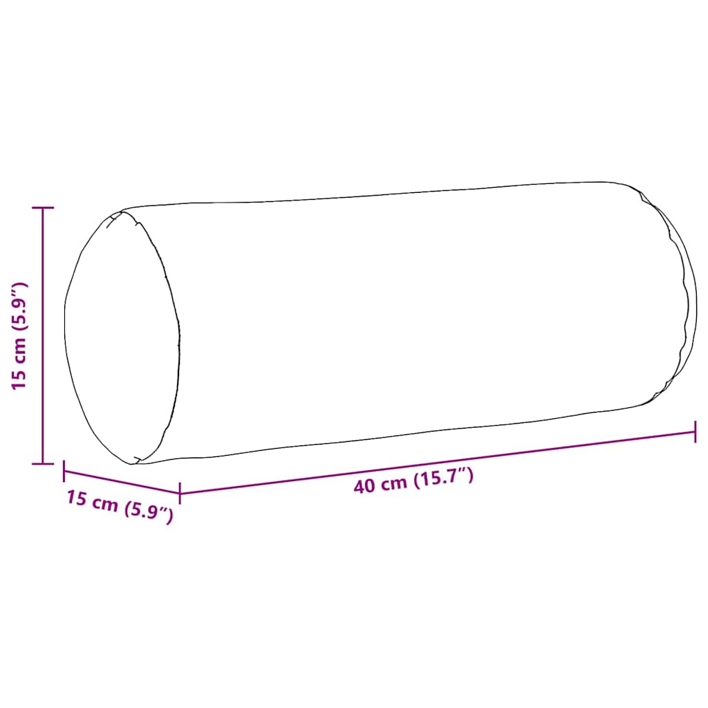 Cuscini a rullo 2 pz Tessuto Marrone Ø 15 x 40 cm | homemem39