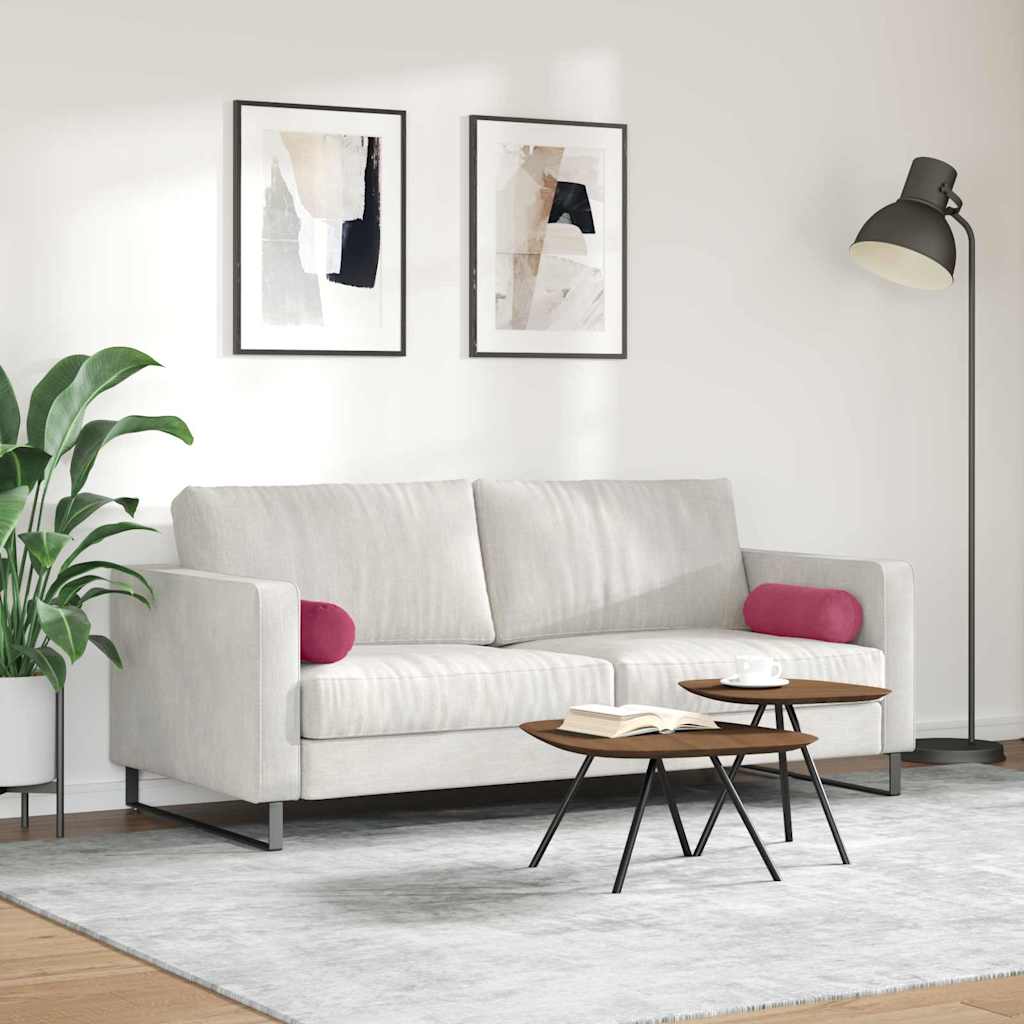 Cuscini a rullo 2 pcs Rosso Vino Ø 15 x 40 cm Tessuto in Cords | homemem39
