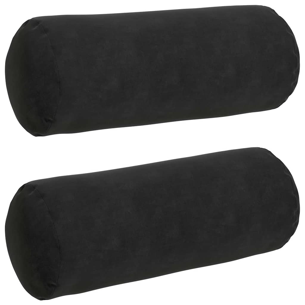 Cuscini a rullo 2 pcs Nero Ø 15 x 40 cm Tessuto in Cords | homemem39