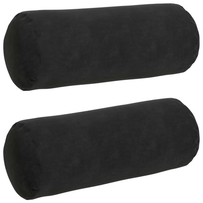 Cuscini a rullo 2 pcs Nero Ø 15 x 40 cm Tessuto in Cords