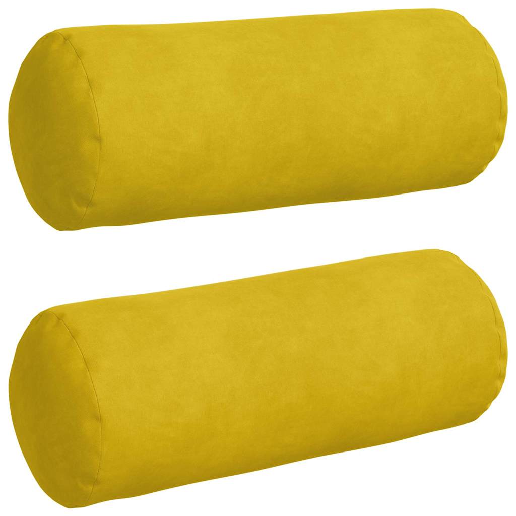 Cuscini a rullo 2 pcs Giallo Ø 15 x 40 cm Tessuto in Cords | homemem39