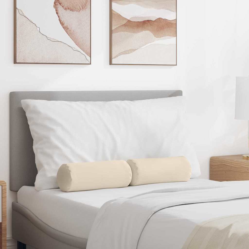 Cuscini a rullo 2 pcs Beige Ø 15 x 40 cm Tessuto in Microfibra | homemem39