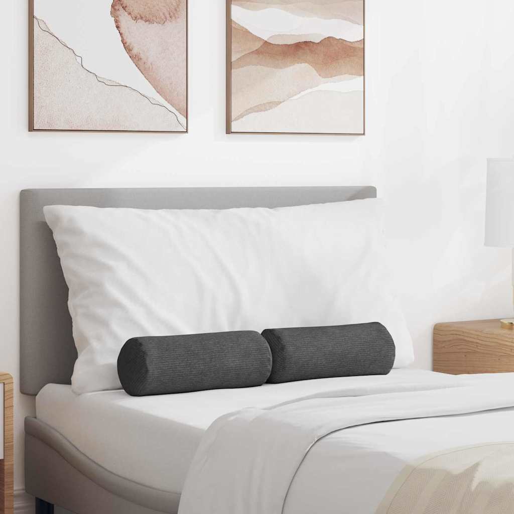 Cuscini a rullo 2 pcs Grigio scuro Ø 15 x 40 cm | homemem39