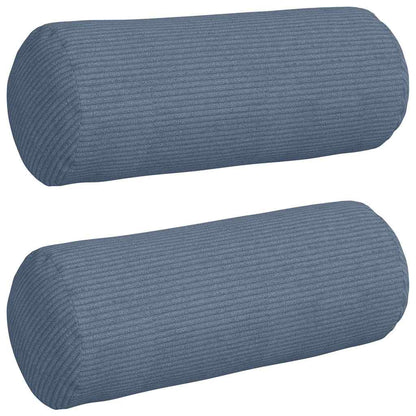 Cuscini a rullo 2 pcs Blu Ø 15 x 40 cm Tessuto in Cords | homemem39