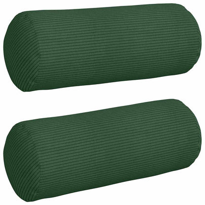 Cuscini a rullo 2 pcs Verde Scuro Ø 15 x 40 cm Tessuto in Cords | homemem39