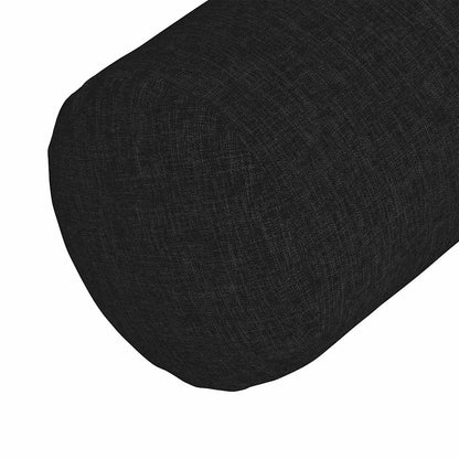 Cuscini a rullo 2 pcs Nero Ø 25 x 70 cm Tessuto | homemem39