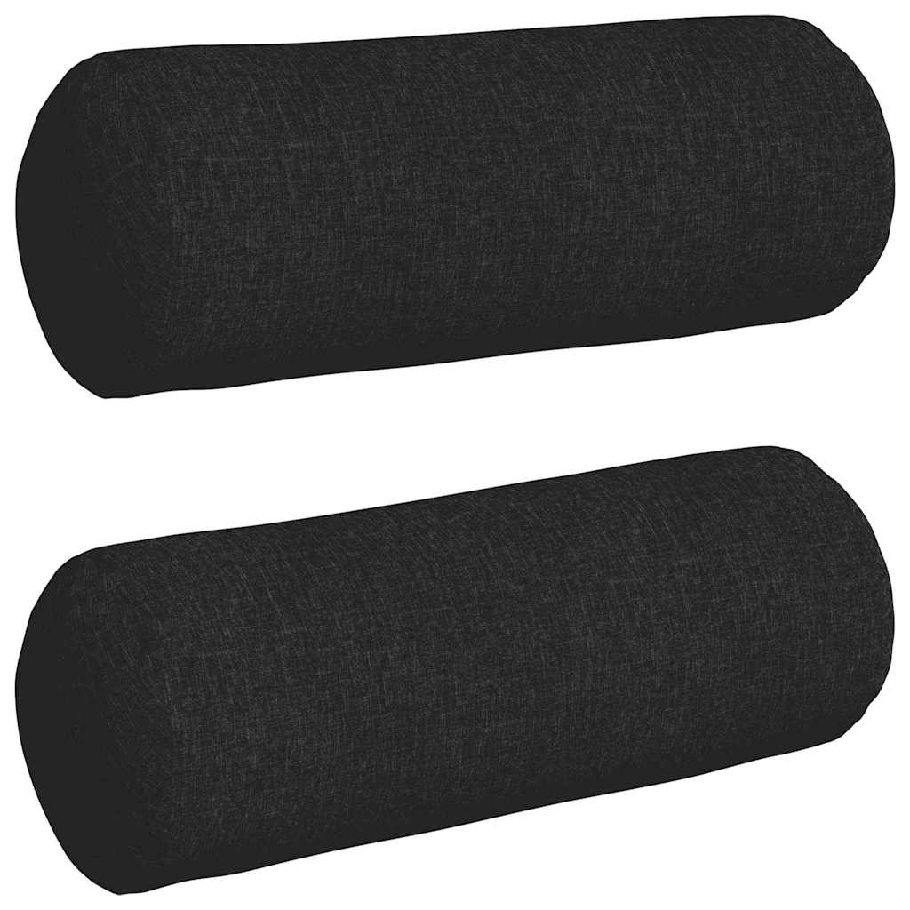 Cuscini a rullo 2 pcs Nero Ø 25 x 70 cm Tessuto | homemem39