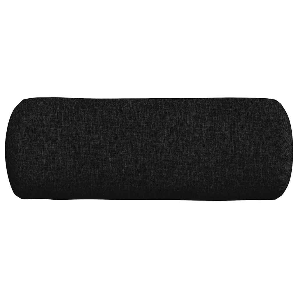 Cuscini a rullo 2 pcs Nero Ø 25 x 70 cm Tessuto | homemem39