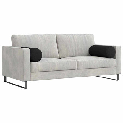 Cuscini a rullo 2 pcs Nero Ø 25 x 70 cm Tessuto | homemem39