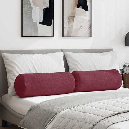 Cuscini a rullo 2 pcs Rosso Vino Ø 25 x 70 cm Tessuto | homemem39