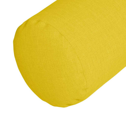 Cuscini a rullo 2 pcs Giallo Chiaro Ø 25 x 70 cm Tessuto | homemem39