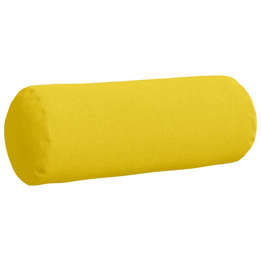 Cuscini a rullo 2 pcs Giallo Chiaro Ø 25 x 70 cm Tessuto | homemem39
