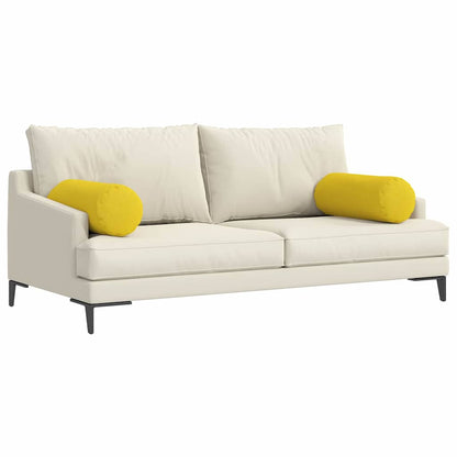 Cuscini a rullo 2 pcs Giallo Chiaro Ø 25 x 70 cm Tessuto | homemem39