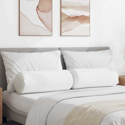 Cuscini a rullo 2 pcs Bianco Ø 25 x 70 cm Tessuto | homemem39