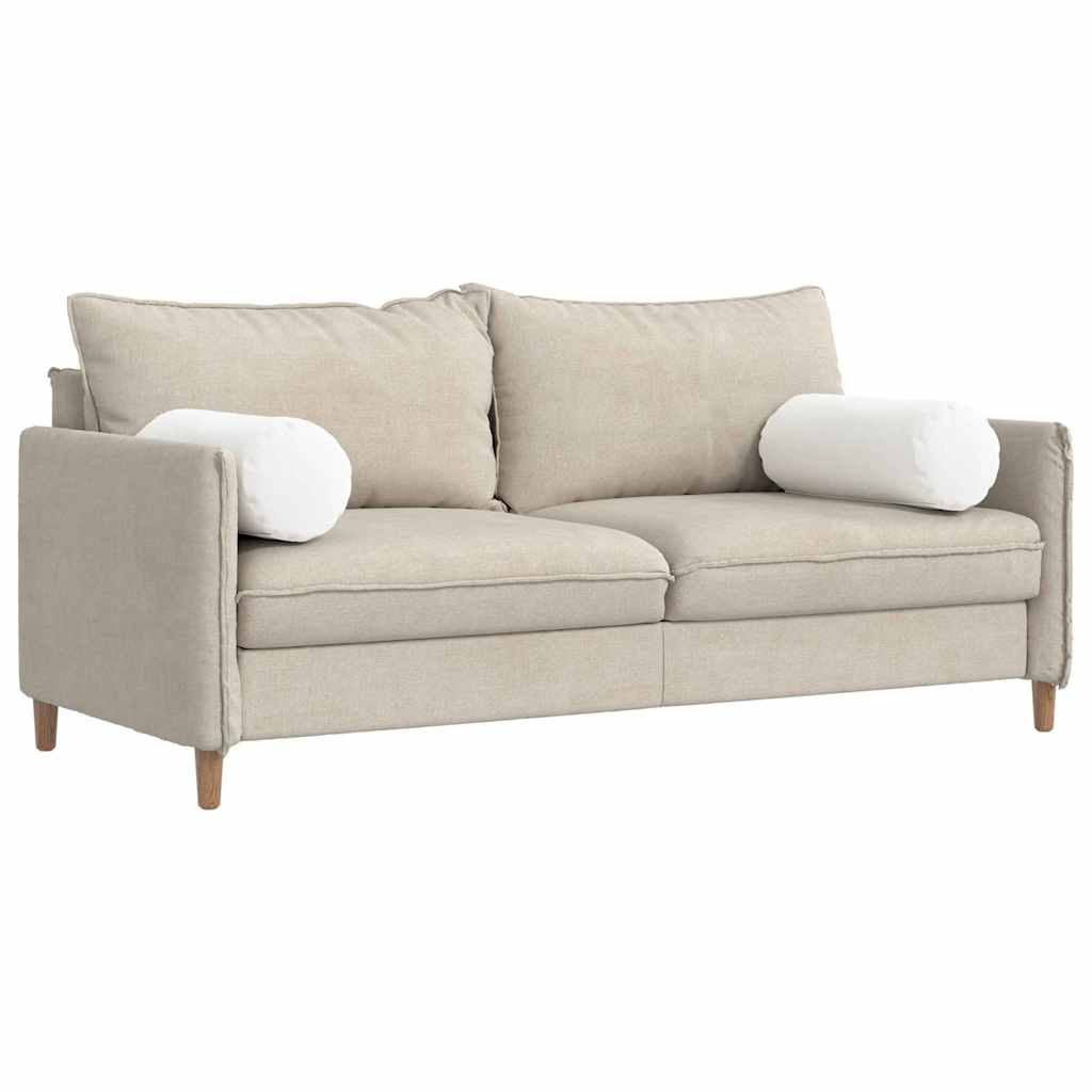Cuscini a rullo 2 pcs Bianco Ø 25 x 70 cm Tessuto