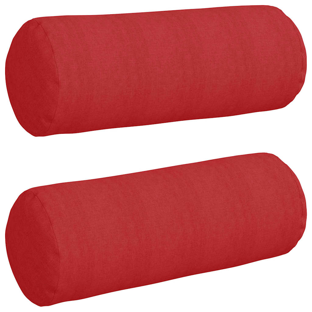 Cuscini a rullo 2 pcs Rosso Ø 25 x 70 cm Tessuto | homemem39