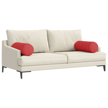 Cuscini a rullo 2 pcs Rosso Ø 25 x 70 cm Tessuto | homemem39