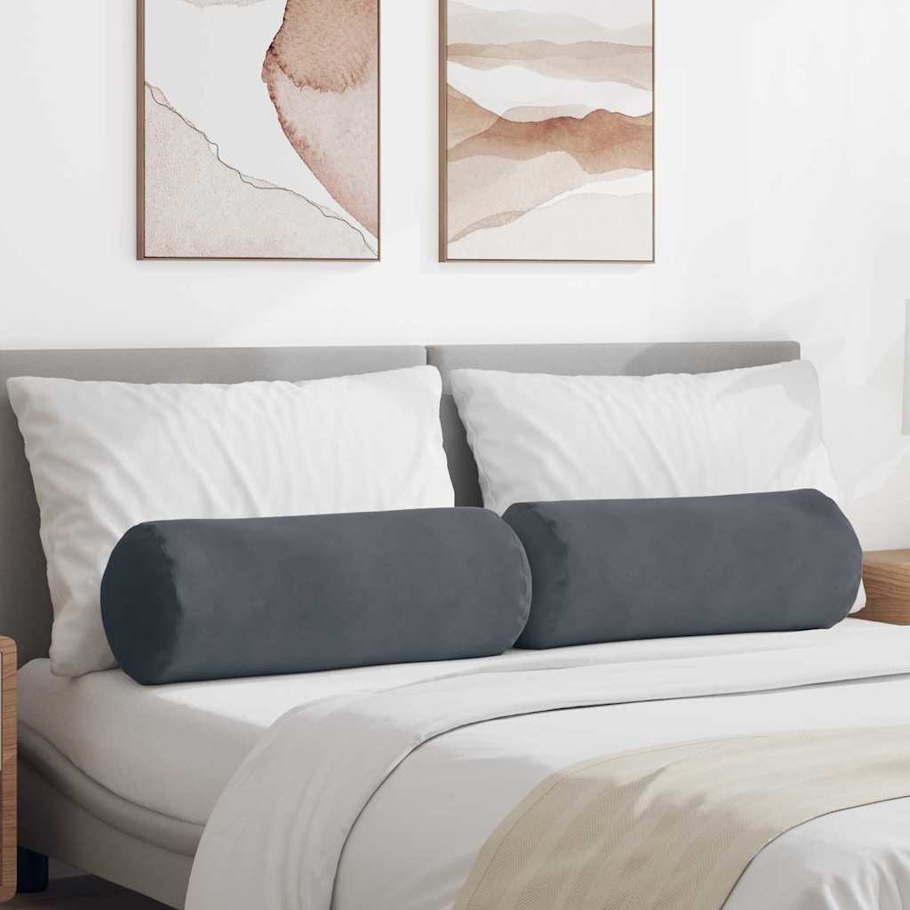 Cuscini a rullo 2 pcs Grigio scuro Ø 25 x 70 cm | homemem39