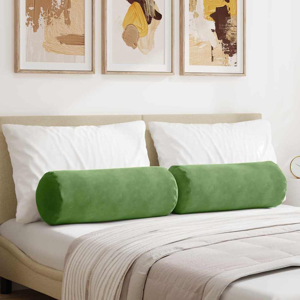 Cuscini a rullo 2 pcs Verde chiaro Ø 25 x 70 cm | homemem39