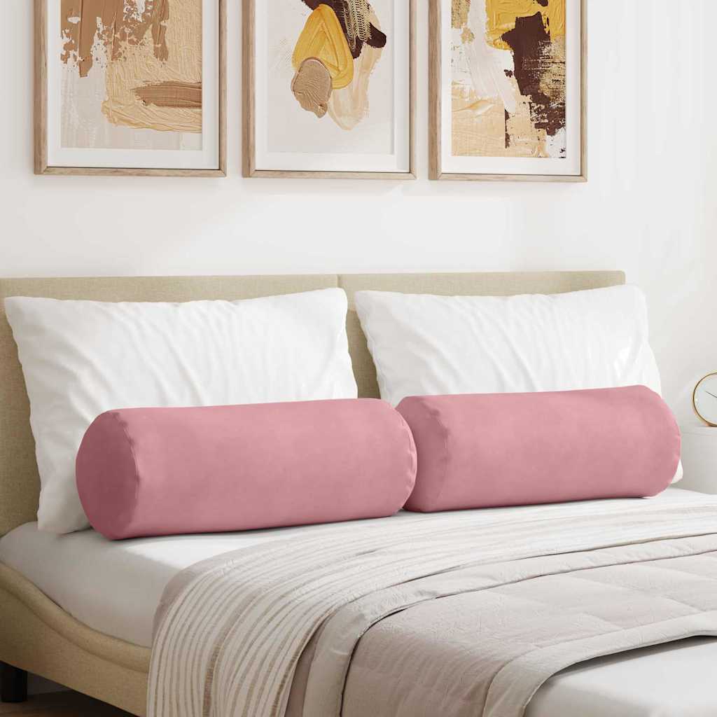 Cuscini a rullo 2 pcs Rosa Ø 25 x 70 cm Tessuto in Cords | homemem39