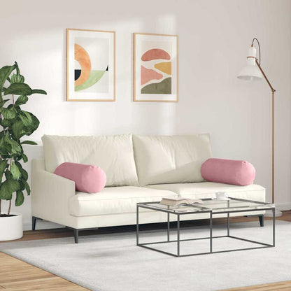 Cuscini a rullo 2 pcs Rosa Ø 25 x 70 cm Tessuto in Cords | homemem39