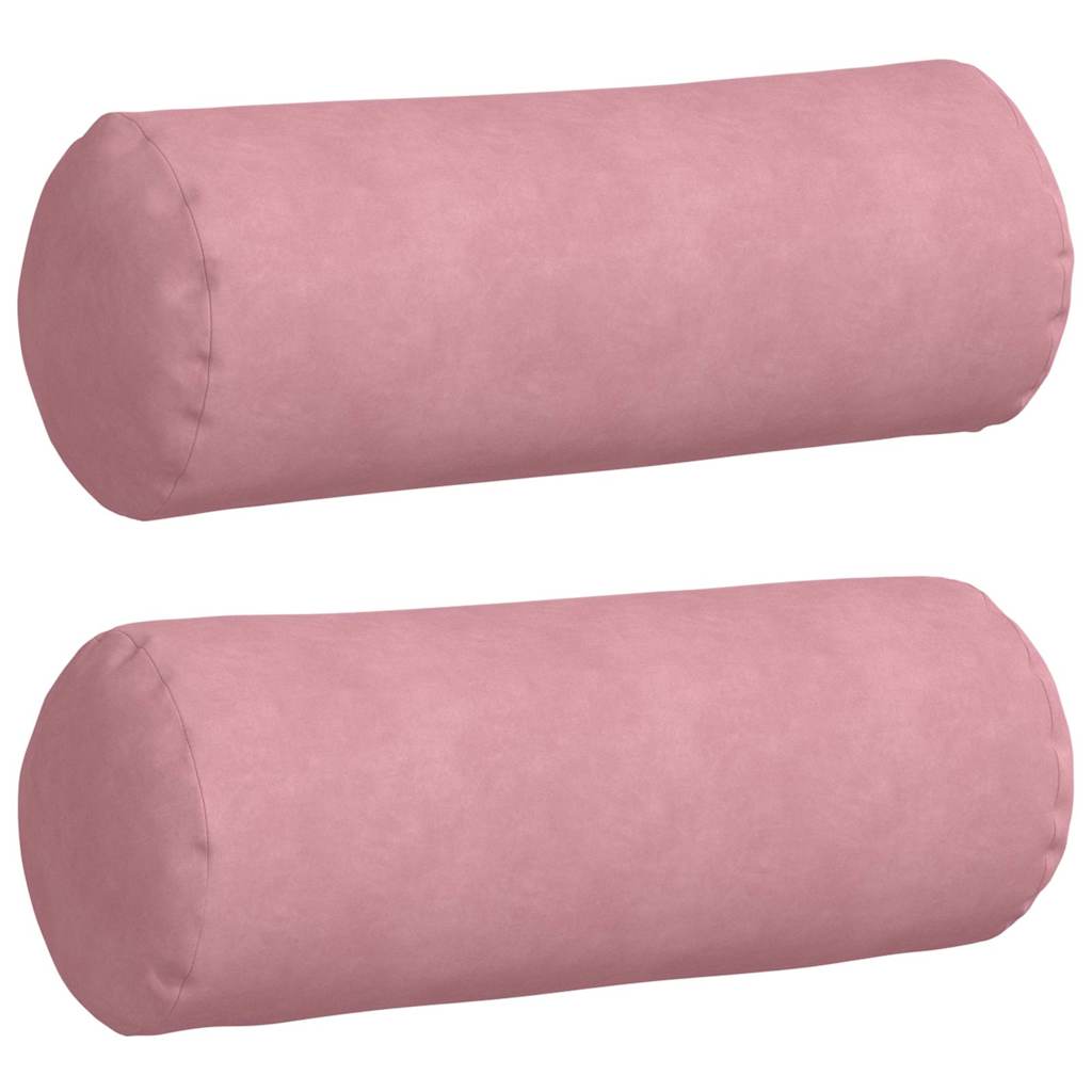 Cuscini a rullo 2 pcs Rosa Ø 25 x 70 cm Tessuto in Cords | homemem39