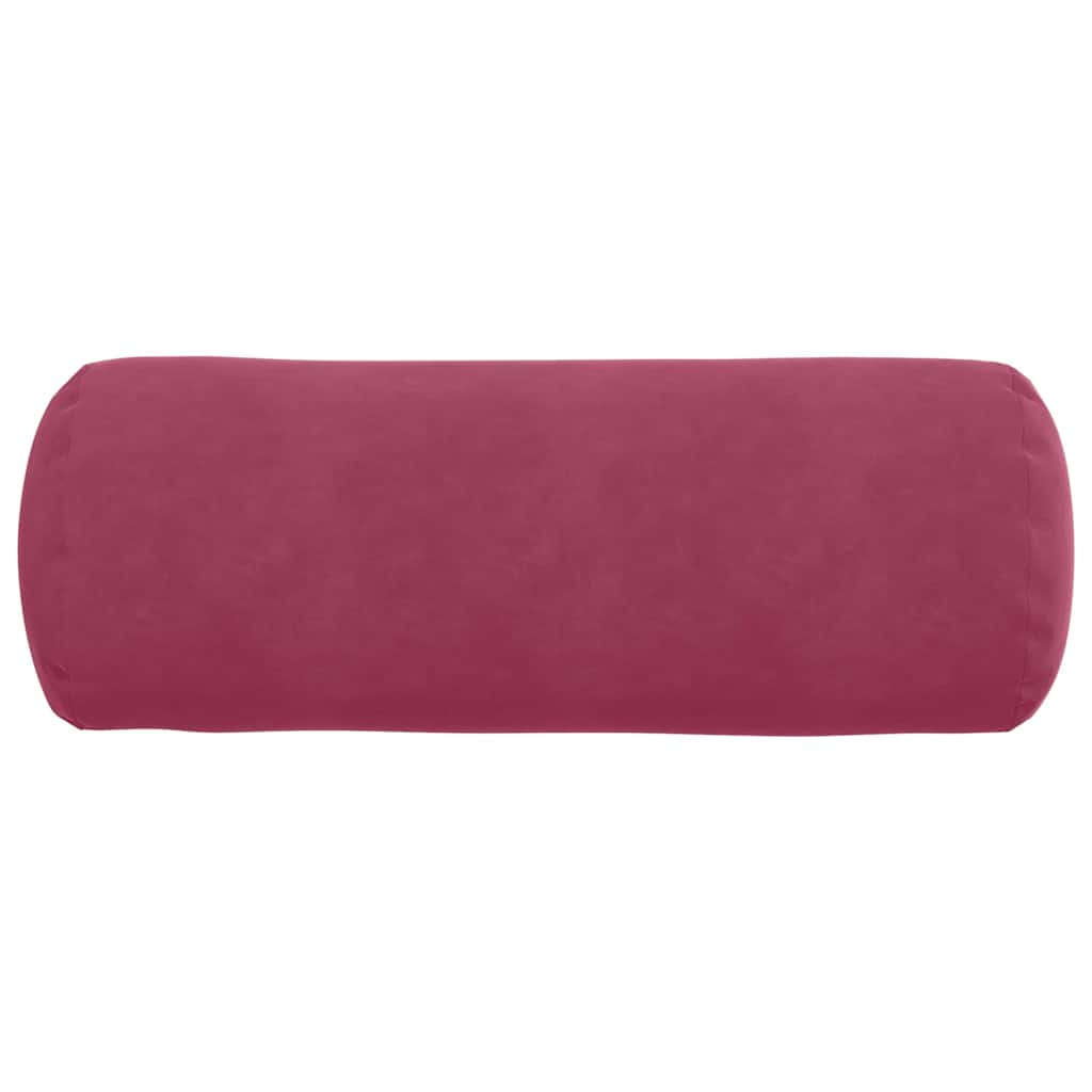 Cuscini a rullo 2 pcs Rosso Vino Ø 25 x 70 cm Tessuto in Cords | homemem39