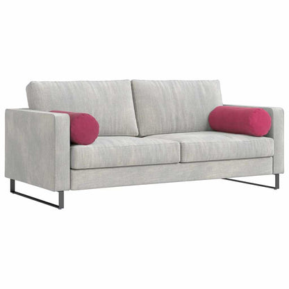 Cuscini a rullo 2 pcs Rosso Vino Ø 25 x 70 cm Tessuto in Cords | homemem39