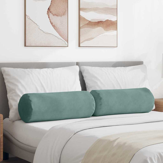 Cuscini a rullo 2 pcs Verde Mare Ø 25 x 70 cm Tessuto in Cords | homemem39