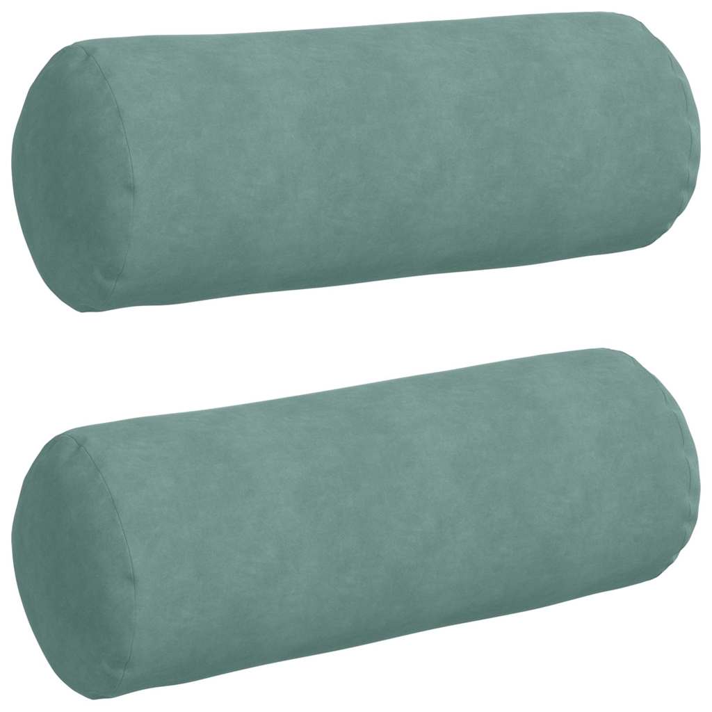 Cuscini a rullo 2 pcs Verde Mare Ø 25 x 70 cm Tessuto in Cords | homemem39