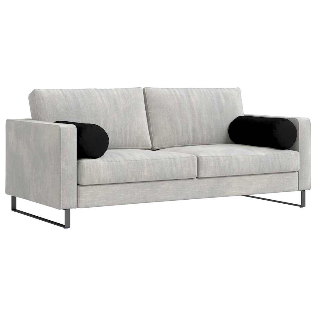 Cuscini a rullo 2 pcs Nero Ø 25 x 70 cm Tessuto in Microfibra | homemem39