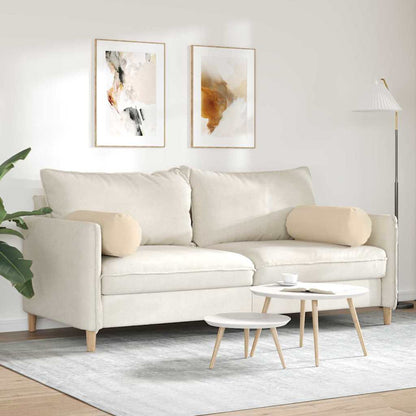Cuscini a rullo 2 pcs Crema Ø 25 x 70 cm Tessuto in Microfibra | homemem39