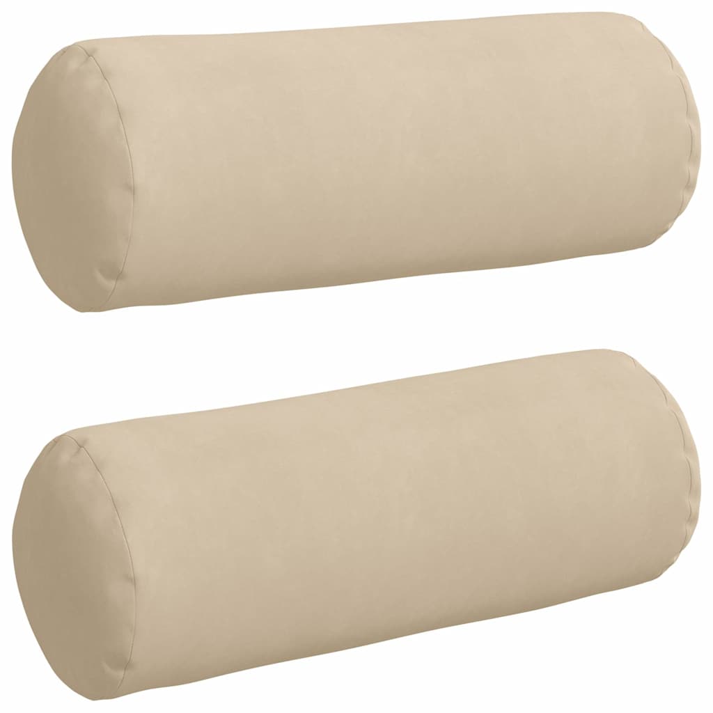 Cuscini a rullo 2 pcs Crema Ø 25 x 70 cm Tessuto in Microfibra | homemem39