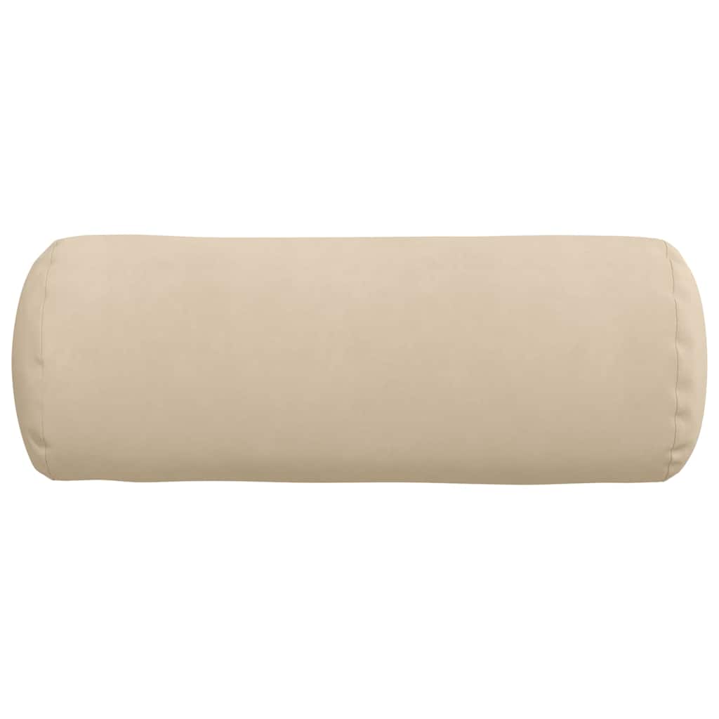 Cuscini a rullo 2 pcs Crema Ø 25 x 70 cm Tessuto in Microfibra | homemem39