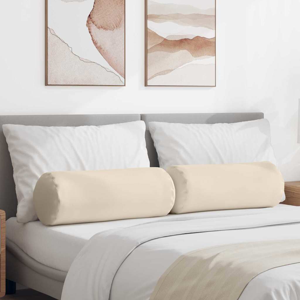 Cuscini a rullo 2 pcs Beige Ø 25 x 70 cm Tessuto in Microfibra | homemem39