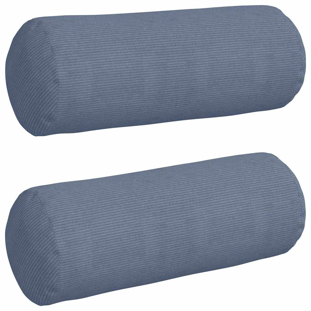 Cuscini a rullo 2 pcs Blu Ø 25 x 70 cm Tessuto in Cords | homemem39