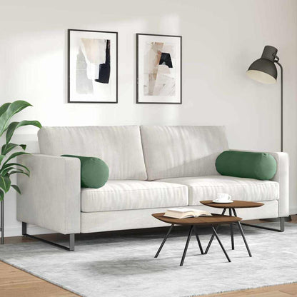 Cuscini a rullo 2 pcs Verde Scuro Ø 25 x 70 cm Tessuto in Cords | homemem39
