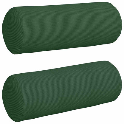 Cuscini a rullo 2 pcs Verde Scuro Ø 25 x 70 cm Tessuto in Cords | homemem39