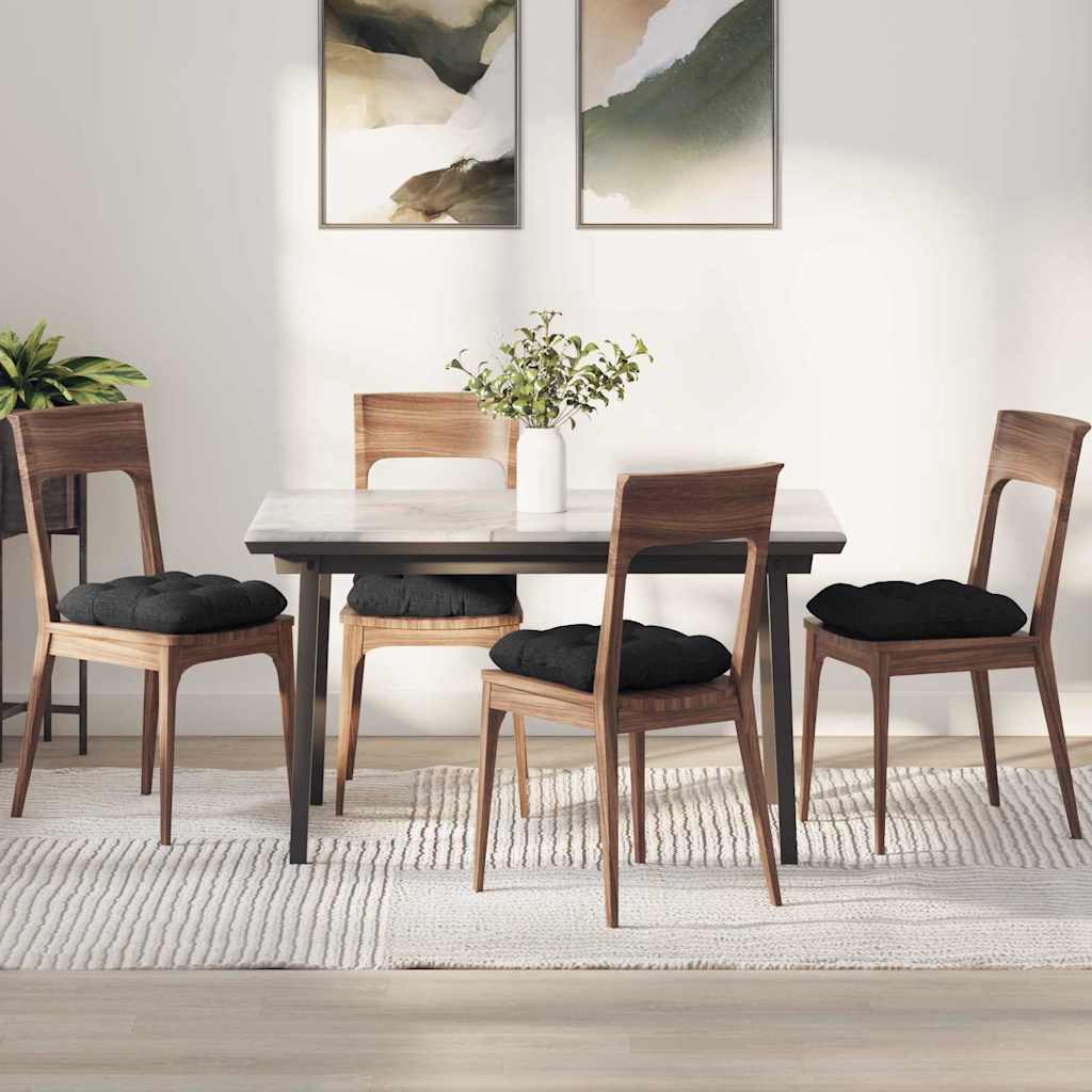 Cuscini per Seduta 4 pcs Nero 40 x 40 x 12 cm Tessuto | homemem39