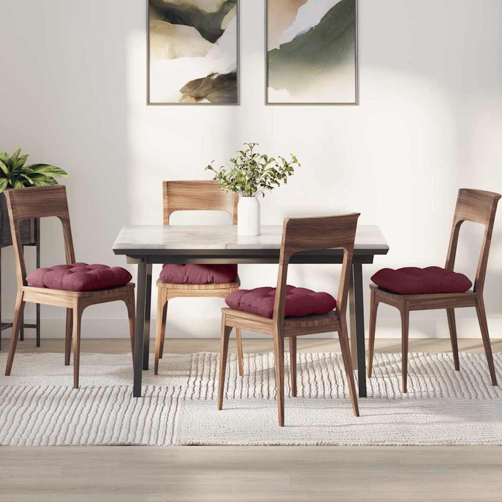 Cuscini per Seduta 4 pcs Rosso Vino 40 x 40 x 12 cm Tessuto | homemem39