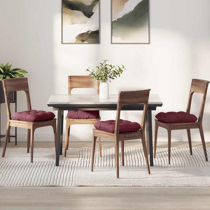 Cuscini per Seduta 4 pcs Rosso Vino 40 x 40 x 12 cm Tessuto | homemem39